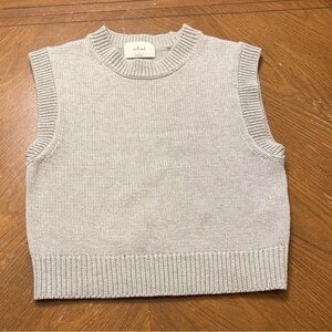Aritzia Wilfred Alps Sweater Vest Merino Cotton Knit Light Gray Small NWOT
